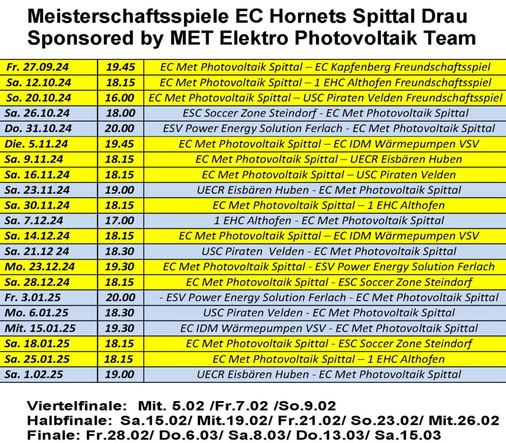 UNSER AKTUELLER SPIELPLAN